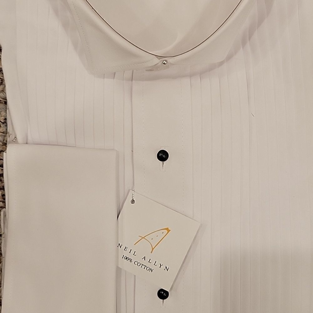 NEIL ALLYN 100%cotton mens dress 👔, white shirts 18 36/37